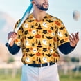 thumbnail image 6 of Balery Happy Halloween Baseball Jersey for Men Casual Button Down Shirts Short Sleeve Active Team Sports Uniform-3X-Large, 6 of 9