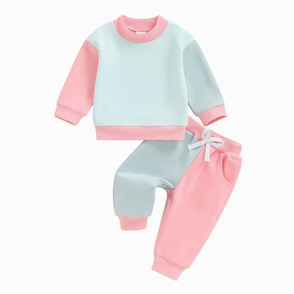 Ymyiu Little Girls Clothes Toddlers and Baby Girls' Sweatshirt Pant and Top Set 2-3 Years(Pink, 2-3 Years)