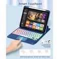 thumbnail image 4 of Funda con Teclado Retroiluminado Azul Oscuro, Rotación de 360° con Soporte para Lápiz para iPad 11" 2025/10.9" 2022, 4 of 9