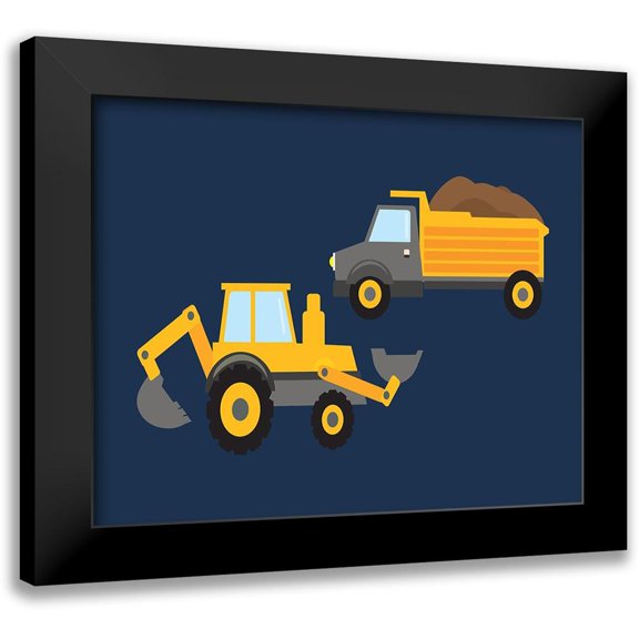 Robinson, Tamara 18x15 Black Modern Framed Museum Art Print Titled - Construction Wash Brush Trucks