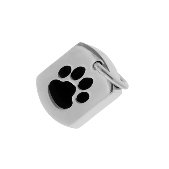 braveheart Stainless Steel Paw Print Tag Pendant Keepsake Jewelry Urn Cremation Ashes