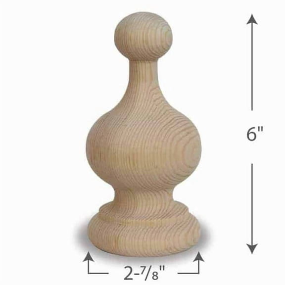 Crown Finial, Western Red Cedar – Decorative Post Cap for 4x4 Posts