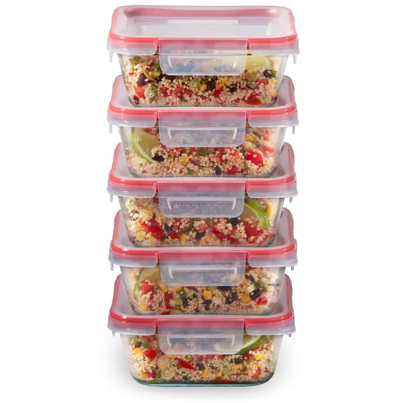 Set de recipientes Pyrex Freshlock para almacenamiento de alimentos, 4 tazas (paquete de 5)