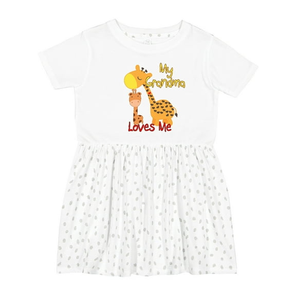 Inktastic My Grandma Loves Me Giraffe Girls Toddler Dress