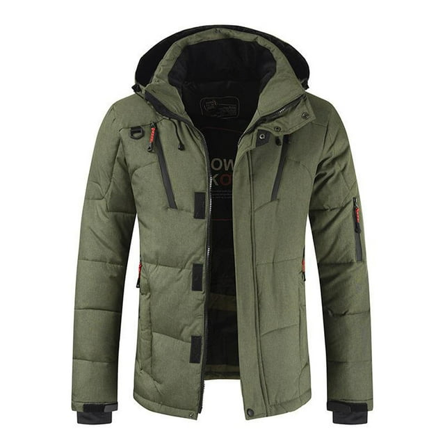 Guardoinrt Polyester Mens Duck Down Jacket For Ultimate Warmth And Style Wide Application Hooded Puffer Jacket green 2XL