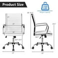thumbnail image 5 of White Faux Leather High Back Modern Classic Office Chair with Armrests, 5 of 5