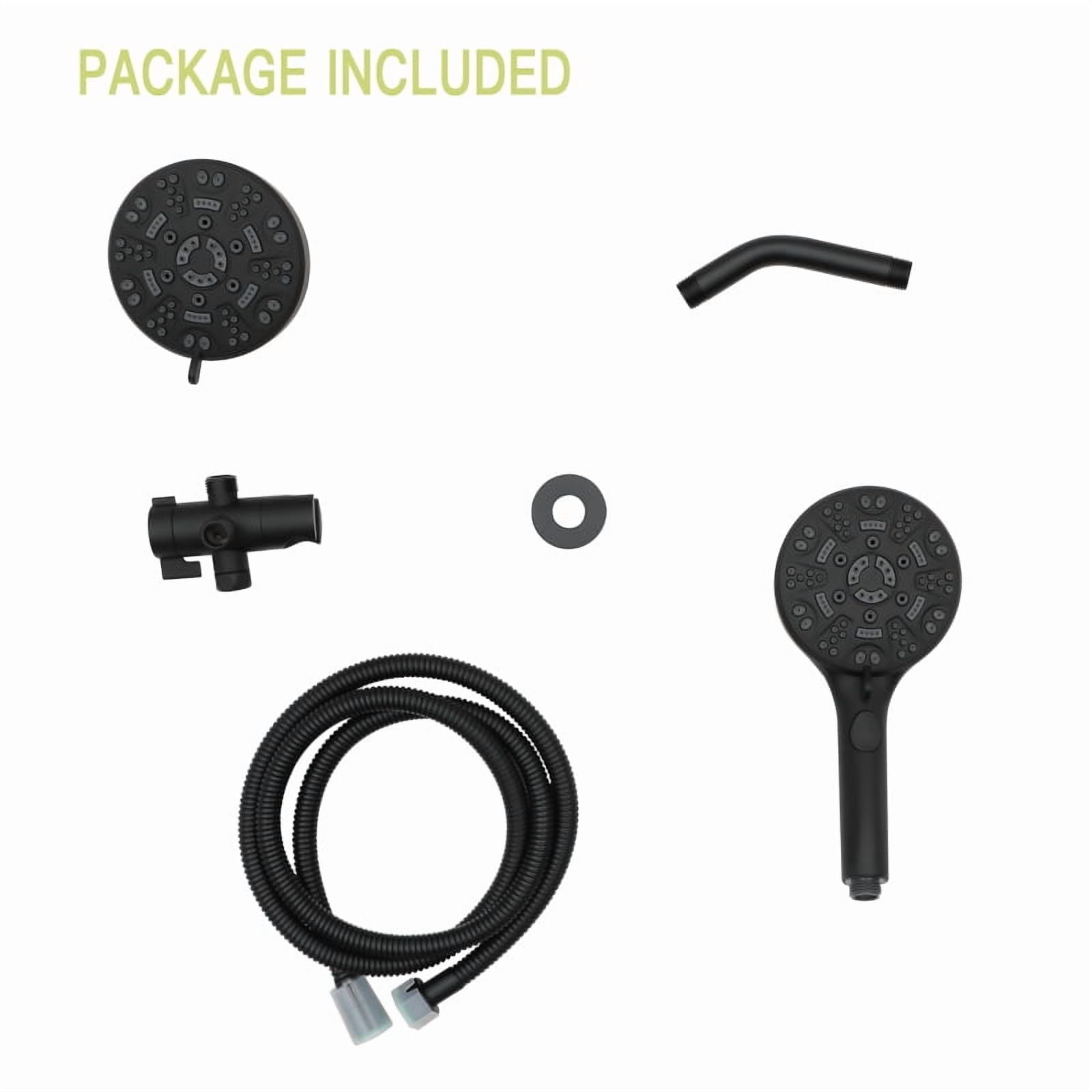 Multi Function Dual Shower Head - Shower System with 4.7" Rain Showerhead, 8-Function Hand Shower, Brushed Nickel On-Site   RR