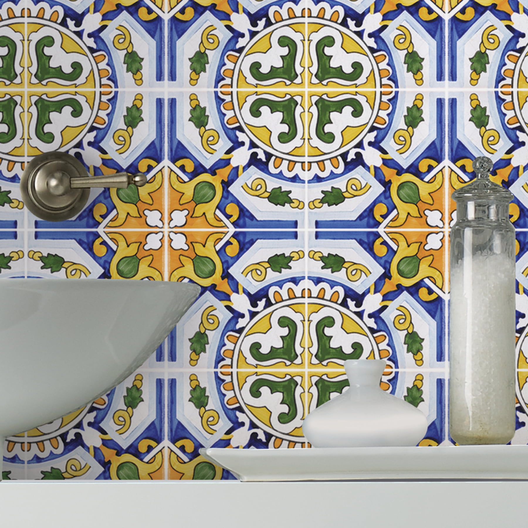 (2 pack) WallPops Yellow Tuscan Sun 6x6 Peel & Stick Tiles Wall Decals (12 per pack), Adult