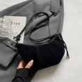 thumbnail image 1 of Velvet Material 2025 High Quality Zipper Shoulder Bag Solid Color Simple Fashionable Crossbody Bag Soft Western Style Handbag, 1 of 6