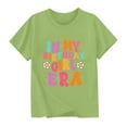 thumbnail image 2 of Spazoro Toddler Girls T-shirts, Summer School Season Printed Casual Crewneck Short Sleeve Tops Green Size 2-15T, 2 of 6