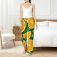 thumbnail image 5 of Uemuo Orange Pattern Women's Wide Leg Palazzo Lounge Pants with Pockets Light Weight Loose Comfy Casual Pajama Pants-Small, 5 of 9