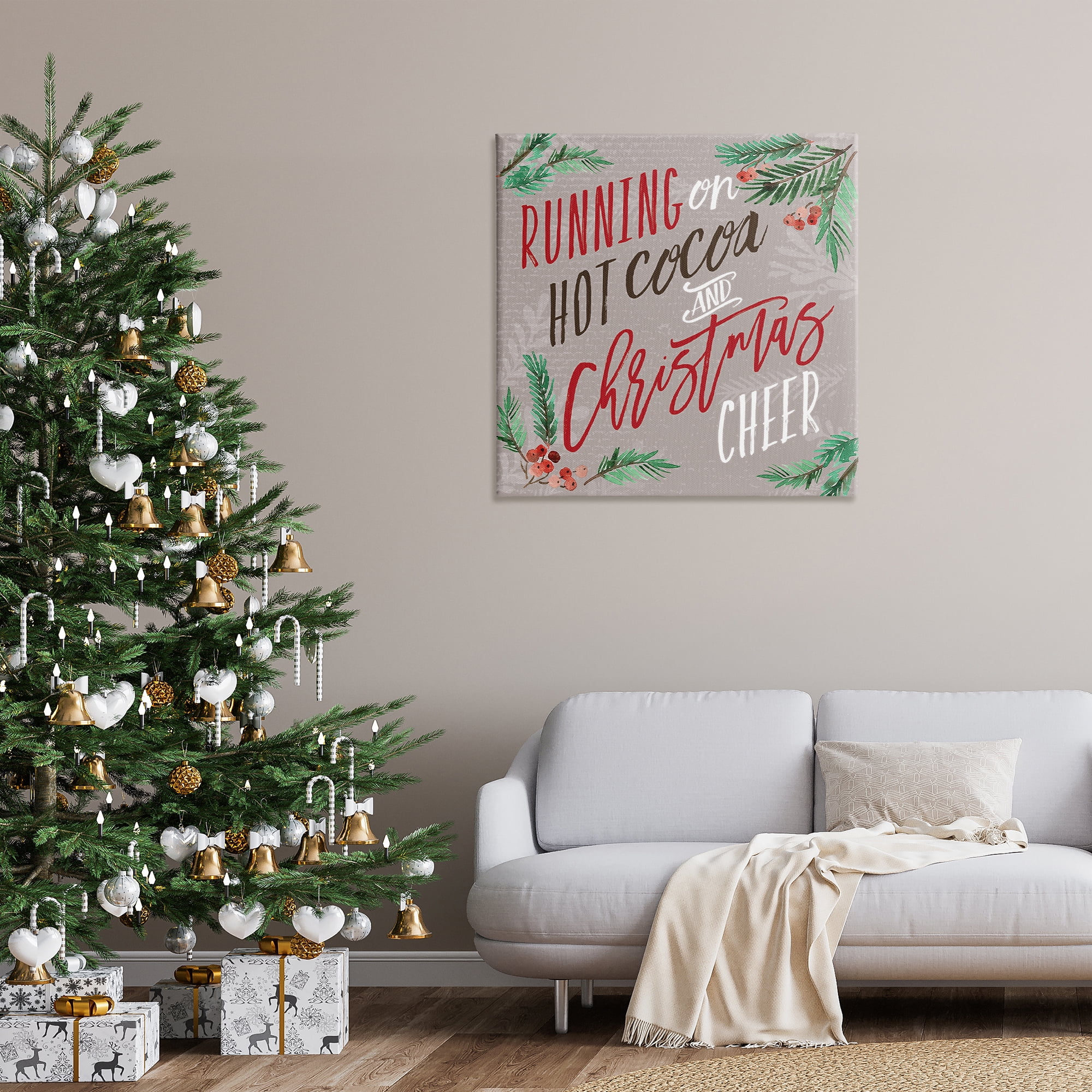 Stupell Industries Cocoa & Christmas Cheer Holiday Painting Gallery Wrapped Canvas Art Prints Wall Art, 36 x 36