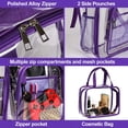 thumbnail image 5 of PayUSD Clear Backpack Set Heavy Duty Stadium Approved Waterproof PVC Transparent Book Bag with Reinforced Strap for School Work Travel Festival, Purple, 5 of 8