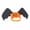 A002- Orange, variant on This 1-Piece Black Pet Halloween Bat Wing Harness Measures 9.4 Inches in Total Width from Wingtip to Wingtip, 3.1 Inches in Central Body Panel Height, 4.7 Inches in Wing Length,