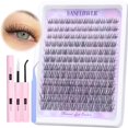 thumbnail image 1 of Kit de racimos de pestañas Lanflower Natural Wispy Waterproof, 144 unidades, 1 of 7