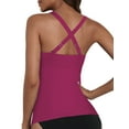 thumbnail image 6 of Firpearl Plus Size Underwire Tankini Top for Women Sexy Slimming Bathing Suits Push Up Swimsuit Tops for Big Busted Amaranth 18, 6 of 7