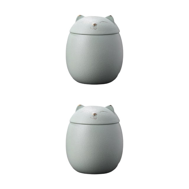 Cateissary Ceramic Canisters 500ml Ceramic Urn for Box Memory Cat Ashes Keepsakes Type2 NO2