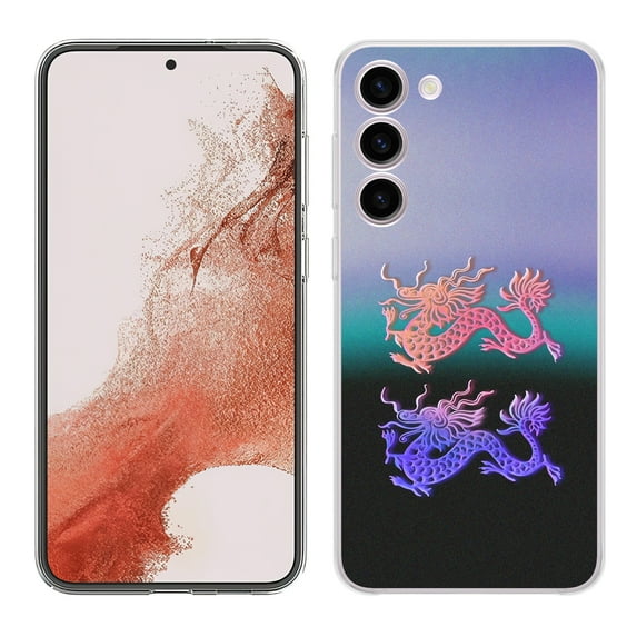 TalkingCase Slim Phone Case Compatible for Samsung Galaxy S23+ Plus 2023, Dragon Pair Design 1 Print, Lightweight, Flexible, USA