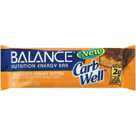 Balance Bar Carbwell Chocolate Peanut Butter Nutrition Energy Bar, 1.76 Oz., 15 Count