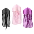 thumbnail image 3 of 3pcs Mujeres Gorro de Larga Pérdida de Cabello Bufanda Sombrero Pirata Gorro + Rosa + Morado Sunnimix Mujer Hombre Durag Sombreros, 3 of 5