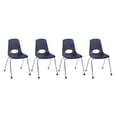 thumbnail image 2 of Factory Direct Partners 10382-NV 16" School Stack Chair, Stacking Student Seat with Chromed Steel Legs and Ball Glides for in-Home Learning or Classroom - Navy (4-Pack), 2 of 4