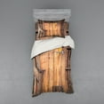 thumbnail image 1 of Ambesonne Rustic Bedding Set 3 Pcs, Dated Door Barn House, Twin, Chocolate, 1 of 3