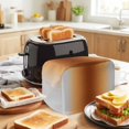 thumbnail image 3 of Dark Brown Grey Ombre Toaster Cover 2 Slice, Modern Abstract Art Gradient Dustproof Bakeware Oven Protector with Top Hook, Waterproof Small Kitchen Appliance Toasters Dust Cover, 12"x7.5"x8", 3 of 9