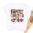 thumbnail image 5 of Conjunto de día de Navidad Equipo familiar de Navidad 2024 Conjuntos a juego con estampado Camisetas familiares de manga corta Conjunto de camisa Ropa informal de vacaciones, 5 of 5