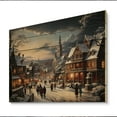 thumbnail image 2 of Designart "Carnival in the Winter Village IV" Landscapes Print on Natural Pine Wood, 2 of 5