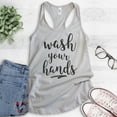thumbnail image 2 of Wash Your Hands Tank Top, Ladies Racerback Tank Top, Quarantine Tank, Social Distance Tank, Covid Tank, Silver Gray, XX-Large, 2 of 3