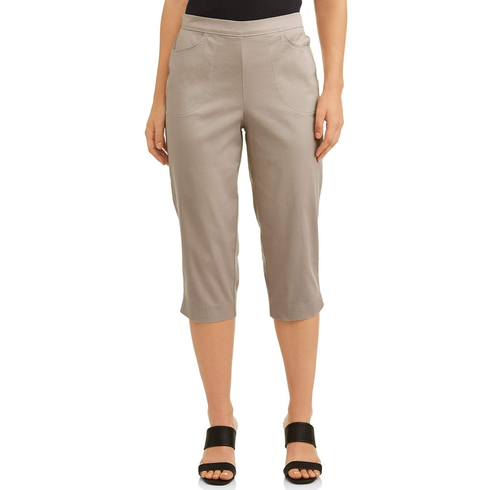 women's pull on stretch capris