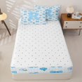 thumbnail image 4 of Castle Fairy Blue Bow Letter R Zipper Twin Comforter Sets with Fitted Sheet and 2 Pillowcases for Girls,Cute Flowers Zipper Bedding Set,4-Piece,Reversible, 4 of 6