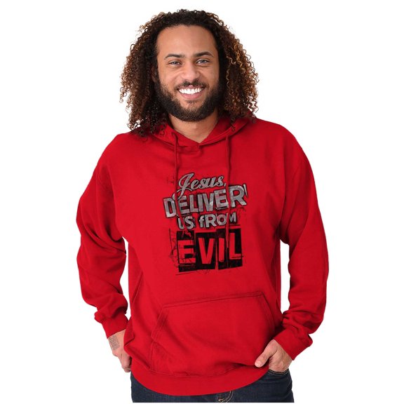Lord Deliver Us From Evil Luke 11:1 Unisex Plus Fleece Graphic Hoodie Brisco Brands 4X