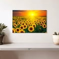thumbnail image 2 of Elephant Stock Sunset With Sunflowers Wall Art - Horizontal Canvas Wall Art - Hallway Wall Decor - Nature Canvas - Orange And Yellow Decor - 12" x 8", 2 of 4