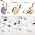 thumbnail image 6 of 32pcs Earring Cabochon Setting 16pcs(8 Pairs) Lever Back Hoop Earring Hooks Ear Wires with Flat Round Tray 16pcs 10mm 12mm Clear Glass Cabochons for Earring DIY Jewelry Craft Making, 6 of 6