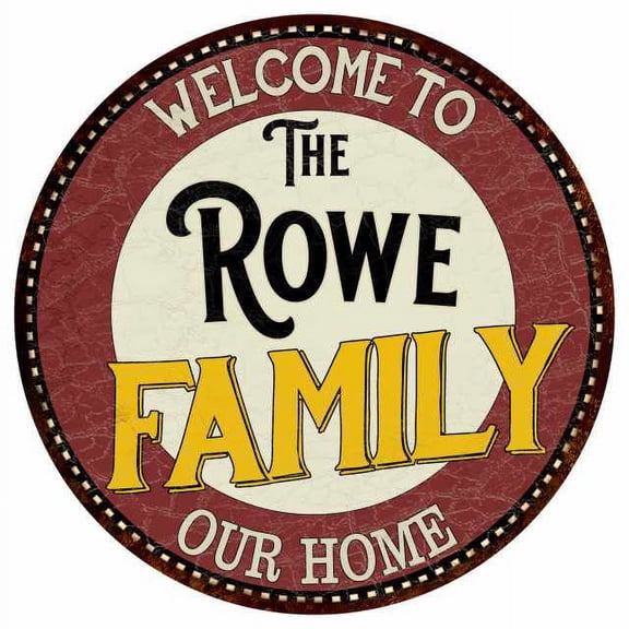 The Rowe Family 14" Round Metal Sign Kitchen Game Room Decor 100140038453