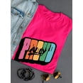 thumbnail image 3 of Proud Ally Bubblegum Text T-Shirt Women -Smartprints Designs, Female 3X-Large, 3 of 4