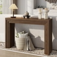 thumbnail image 2 of Laintene 43" Entryway Table, Modern Layered Console Table with Storage, Narrow Sofa Table Behind the Couch, Accent for Living Room, Hallway Foyer, Entrance, Walnut, 2 of 10