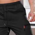 thumbnail image 4 of Mens Cargo Pants Lightweight Baggy Drawstring Athletic Joggers Breathable Quick Dry Outdoor Hiking Pants Zipper Pockets, 4 of 8