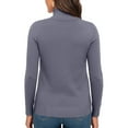 thumbnail image 3 of Nokdvo Women’s Turtleneck Sweaters Fashion Knitting Long Sleeve Solid Color Sweaters Fall Winter Casual Loose Ribbed Pullover Top,Dark Gray 2XL, 3 of 4