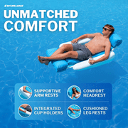 SWIMLINE ORIGINAL Sunchaser SunSoft Luxury Lounger Chair Pool Float | Molded Frame & Pontoon Design | Pool Floats Adult | Pool Lounger | Pool Accessories | Pool Chairs and Lounges For In Pool