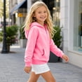 thumbnail image 5 of Resicozy Girls Zip Up Hoodie Sweatshirt Full Zipper Hoodies Jacket Y2K Fall Winter Fashion Solid Color Jackets with Pockets Pink XL, 5 of 6
