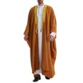 thumbnail image 4 of LOVZFMLL Vestes pour Hommes Robe Musulmane Arabe Robe Longue Style Cardigan à Manches Longues Chemise Longue Mode Décontractée, 4 of 9