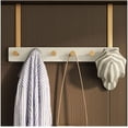 thumbnail image 2 of Ganchos para colgar, toallero para puerta de baño, tablero de bambú Natural, perchero con 5 ganchos mentales, parte trasera resistente, 2 of 5
