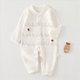 thumbnail image 2 of CAUYDY 0-3M 6-9M 12-18M Preemie Girl Coming Home Outfits Baby Clothing Newborn Long Sleeve Sleepers Infant Girls Romper Fall Winter Toddler Pajamas Sizes 5-8 Months,White, 2 of 7