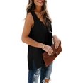 thumbnail image 3 of Womens Tank Tops V Neck Lace Side Split Summer Sleeveless Tops, 3 of 5