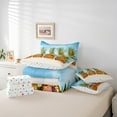 thumbnail image 4 of 7 Piece Pineapple Bed in a Bag Twin Hawaii Vacation Style Bedding Sets,Tropical Fruits Print Comforter Set with Sheets Ocean Themed Bed Set Teen Pineapple Sheet Set, 4 of 5