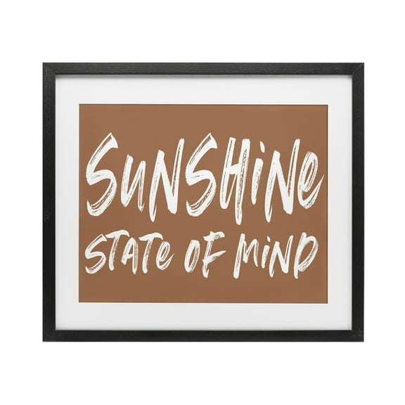 Summery Sunshine State Of Mind Black Framed Print Under Glass, design by Lettered and Lined