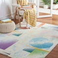 thumbnail image 3 of SAFAVIEH Paint Brush Kaelea Abstract Area Rug, Blue/Ivory, 6'7" x 6'7" Square, 3 of 13