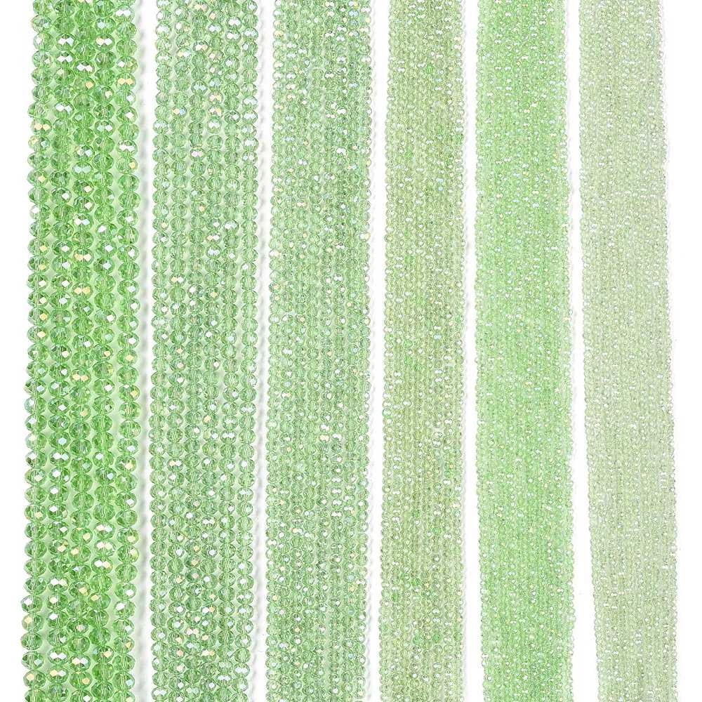 Electroplate Glass Beads Strands AB Color Plated Faceted Rondelle Pale Green 8x6mm Hole: 1mm 60~62pcs/strand 39~40cm for diy